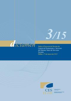 Dictamen 3/15 sobre el Proyecto de Decreto de Cartera de Prestaciones y Servicios  del Sistema Vasco de Servicios Sociales